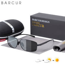 Солнцезащитные очки BARCUR мужские фотохромные, прямоугольной формы, поляризационные, для вождения, рыбалки 2024 - купить недорого