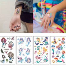 10Pcs Mermaid Party Temporary Tattoo Stickers Waterproof Sticker Little Mermaid Theme Under The Sea Birthday Baby Shower Decor 2024 - buy cheap