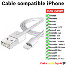 Cable USB de carga rápida y datos compatible con iPhone 5 5C 5S 6 6S 7 plus X XS XR 11 12 Pro SE Max 2024 - compra barato