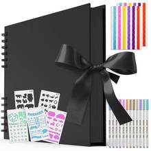 80Pages Black Photo Albums DIY Scrapbook Paper Picture with 12 Marker Pens Colorful Photo Corners 2024 - buy cheap