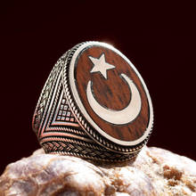 925 Sterling Silver Big Brown Mens Ring Snake Tree Crescent Star Special Elegant Design For Luxury Quality Jewelry Stylish New 2024 - buy cheap