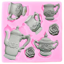 Teapot Flower Cake Border Silicone Mould Cake Decorating Tools Cupcake Topper Fondant Mold Party DIY Candy Clay Chocolate Molds 2024 - buy cheap