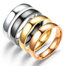 Модные минималистичные дизайнерские кольца 4 мм, гладкое внутреннее и внешнее дуговое кольцо, ювелирные изделия из нержавеющей стали 2024 - купить недорого