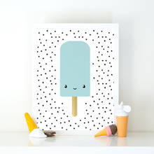 Ice Cream Canvas Print Gender Neutral Nursery Decor Cartoon Poster Nordic Painting Wall Picture Baby Kids Room Wall Art Decor 2024 - buy cheap