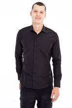 Kigili camisas masculinas de manga longa sólido oxford vestido camisa pele-franzido de alta qualidade masculino casual regular magro caber topos botão para baixo 2024 - compre barato