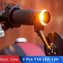 2 Pcs T10 LED Motorcycle Turn Signal Light Handlebar End Yellow Indicator Flasher Handle Bar Blinker Side Marker Lamp 2024 - buy cheap