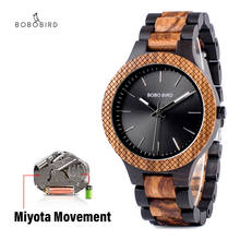 Mens Watch BOBO BIRD Retro Zebra Wooden Quartz Wristwatch Handmade Anniversary Gifts in Wood Box Accept Drop Shipping Customize 2024 - buy cheap