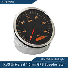 KUS Universal GPS Speedometer Odometer 0-60MPH 9-32V 110mm Diameter Speedo With Red and Yellow Backlight 2024 - buy cheap