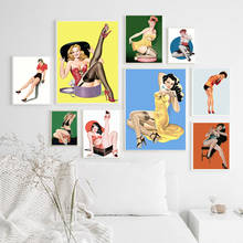 Pin Up Sexy Girls Vintage Posters and Prints Wall Decor , Sexy Women Wall Pictures Canvas Painting Bar Pub Man Cave Decoration 2024 - buy cheap