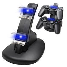Светодиодная подсветка с двойной зарядкой USB зарядная док-станция зарядное устройство для PlayStation 3 контроллер консоль для PS3 контроллер Аксессуары для геймпада 2024 - купить недорого