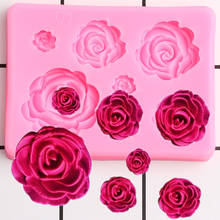Sugarcraft, molde de silicone de flor de rosa, topper de cupcake de casamento, ferramentas de decoração de bolo fondant, argila doce, moldes de pasta de chocolate 2024 - compre barato