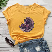 Camiseta de colores Blessed Be Moon Goddess unisex, camiseta con gráfico grunge, cita tumblr hipster, Camiseta 100% de algodón 2024 - compra barato