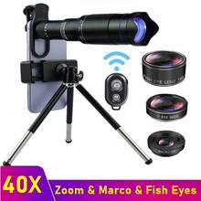 Tongdaytech 40X Zoom Phone Lens 4IN1 Portable Camera Macro Lens For Phone Fish Eyes Tripods For Iphone 12 11 Pro Max Samsung 2024 - buy cheap