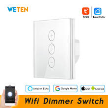 Tuya-interruptor inteligente com controle remoto wi-fi, 220v/110v, europa, reino unido, vida inteligente, aplicativo, suporta alexa, google home, dimmer de wi-fi 2024 - compre barato