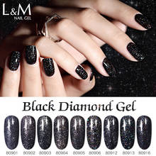 whole set Black Diamond Color Gel Nail Polish ibdgel 9 pcs Shinning Black Shimmer UV Nail Gellak Gel Varnish Long Lasting 2024 - buy cheap