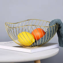 Golden Iron Vegetable Fruit Basket Storage Drain Holder Snacks Bowls Kitchen Organizer 2024 - buy cheap