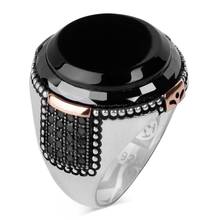 Mini Stone Ornate Black Onyx 925 Sterling Silver Gemstone Special Ring For Mens Quality Unusual Jewelry For New Elegant Charming 2024 - buy cheap