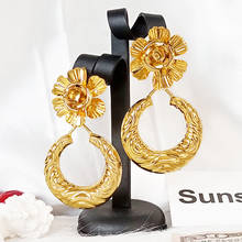 2022 Vintage Earrings For Women Statement Earrings Big Flower geometric earrings Pendant Earrings Trend Fashion Jewelry 2024 - buy cheap