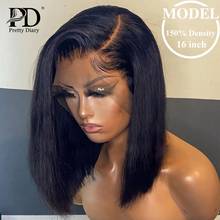 Bone Straight Short Bob 13x4 13x6  Lace Front Human Hair Wig Pre Plucked Brazilian Frontal 4x4 Closure Wigs For Black Women 2024 - buy cheap