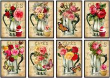 Kit de bordado ponto cruz de contagem, artesanato 14 ct dmc artesanato faça você mesmo decoração artesanal coleção de bule de rosas 2024 - compre barato