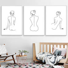 Imagens de pintura nude para desenho de linha, figura de desenho minimalista nude para desenho de parede, posteres e impressões decorativas para casa 2024 - compre barato