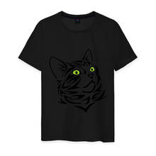 Camiseta masculina estampa algodão gato 2024 - compre barato