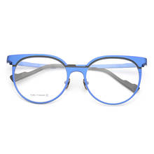 Women Pure Titanium Fashion eyeglass frame men Round metal glasses frames lightweight cateye Retro fashion Rx Eyeglasses Frames 2024 - buy cheap