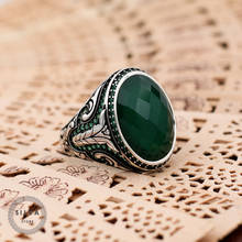 Ágata Aqeeq anillo de plata 925 para hombre Estampado de joyas para hombre, con sello de plata, todas las tallas disponibles, 925 2024 - compra barato