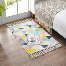 Alfombra Bohemia Retro Para sala de estar, tapete largo tejido a mano, geométrico, Flomingo, estampado, 60x90cm, decoración de dormitorio 2024 - compra barato