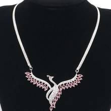 65x55mm aniversário phoenix criou rosa morganite zircon para senhoras casamento uso diário prata colares 17-19 polegada 2024 - compre barato