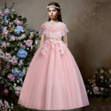 Teen Formal Bridesmaid Princess Dress Costume Flower Prom Kid Dresses For Girls Children Ball Gown Evening Party Wedding Dresses 2024 - buy cheap