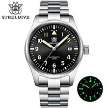 STEELDIVE Pilot Watch Automatic NH35A Sapphire Crystal Mechanical Diving Watch 200m 2020 New Arrival C3 Luminous Watches For Man 2024 - buy cheap