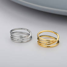 Anel de casamento feminino com zircônia multicamadas, anel redondo, geométrico, vazado, anéis para casais, joias da moda 2024 - compre barato