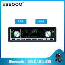 Essgoo-Radio estéreo para coche, reproductor Mp3 con Bluetooth, DAB, 1 Din, FM, Aux, 2 USB, Control de volante opcional, 1 Din 2024 - compra barato