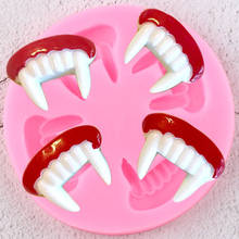 Vampire Teeth Silicone Mold DIY Halloween Cupcake Topper Fondant Cake Decorating Tools Jewelry Resin Clay Candy Chocolate Moulds 2024 - buy cheap