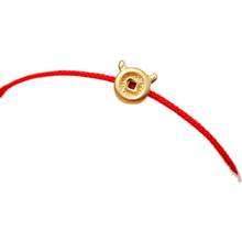 Nova chegada pure 24k amarelo ouro pulseira feminina 999 ouro boi vermelho string bracelet 2024 - compre barato