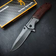 BROWNING-DA98 Folding Knife 440C Stainless Steel Blade Wooden Handle Pocket Knife Outdoor Hunting Survival Knife Tactical EDC 2024 - buy cheap