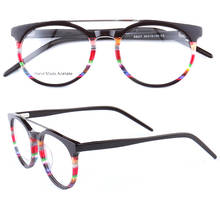 Montura de gafas redondas para hombre y mujer, lentes ópticas de moda, montura con prescripción de doble puente, gafas Retro, Color Rojo 2024 - compra barato
