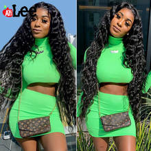 AliLee Lace Frontal Wigs Wig Lace Front Human Hair Wigs Pre Plucked Peruvian Remy Hair Transparent Deep Wave Lace Closure Wig 2024 - buy cheap