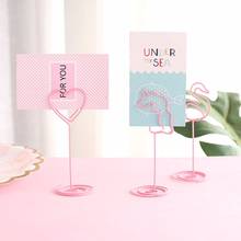 Desk Notes Folder Unicorn Heart Shape Clips Wedding Favors Place Card Holder Table Photo Memo Number Name Clips Message Clips 2024 - buy cheap