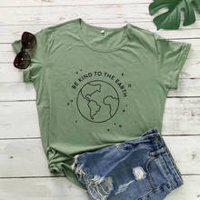 Camiseta para a terra 100% algodão, blusa feminina para esquentar o seu ambiente 2024 - compre barato