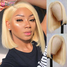 UNice Hair 13x4/ 4x4 Short Bob Wig Pre Plucked 613 Lace Frontal Wig Brazilian Blonde Lace Front Wig Human Hair Ombre 99J Bob Wig 2024 - buy cheap