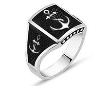 925 sterling Silver Ship Anchor Ring 2024 - buy cheap