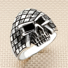 Men's Ring Gothic Skull Design Sterling Silver Ring 925 For Men For Women Handmade Gift For Him Real Pure Silver Turkish Jewelry 2024 - buy cheap
