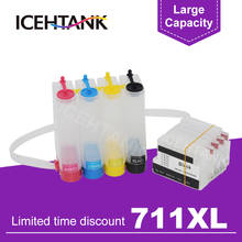 ICEHTANK-tanque de tinta continuo 711 XL, para impresora HP Designjet T120 24 T120 610 T520 24 T520 36 T520 610 T520 2024 - compra barato
