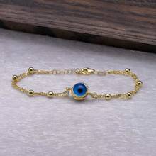 Gold Plated 925 Sterling Silver Women Bracelet with Evil Eye Bead 2024 - buy cheap