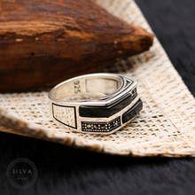 925 silver men's ring. Men's jewelry stamped with silver stamp 925 All sizes are available 2024 - buy cheap