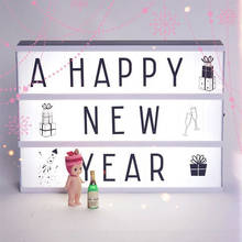 A4/A6 Size Cinema Lightbox Children Diy Message Board With Black Letters AA Battery Powered Portable Cinema Box New Year Gift 2024 - купить недорого