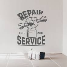 Repair Service Hand With Wrench Silhouette Wall Sticker Car Service Garage Workshop Wall Art Decoration A001422 2024 - buy cheap