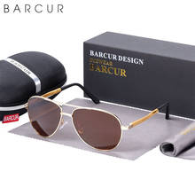 Очки-авиаторы солнцезащитные BARCUR мужские, дизайнерские Поляризационные солнечные очки в оправе из алюминиево-магниевого сплава с дужками, UV400 2024 - купить недорого